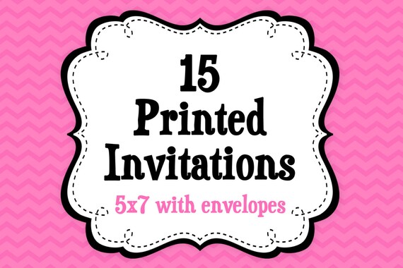 15 PRINTED INVITATIONS , 5x7 Invitations with Envelopes , SHIPS within 1-2 days by The Trendy Butterfly Il_570xn