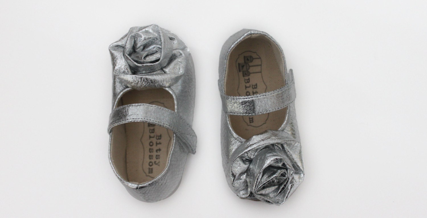 Toddler/Big Girl Shoes Soft Soled Shoes Wedding Shoes Flower Girl Shoes Spring Shoes Summer Shoes Silver Shoes Boutique Shoes Silver Bells