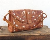 VIntage Stunning Intricately Tooled Leather Rectangular Purse