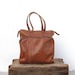Vintage Distressed Tan Leather Medium Work Tote by Lands