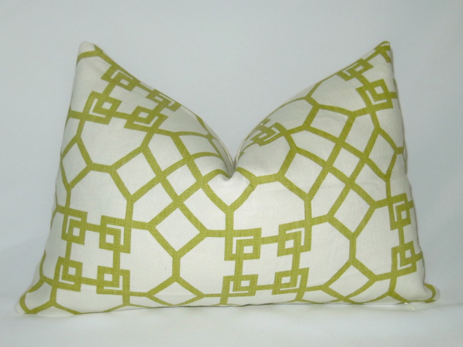 12x18 inch - Pelagos - Kravet Designer Pillow - Lime - Citron - Chartreuse - Decorative Pillow - Lattice Pillow - Graphic - Windsor Smith