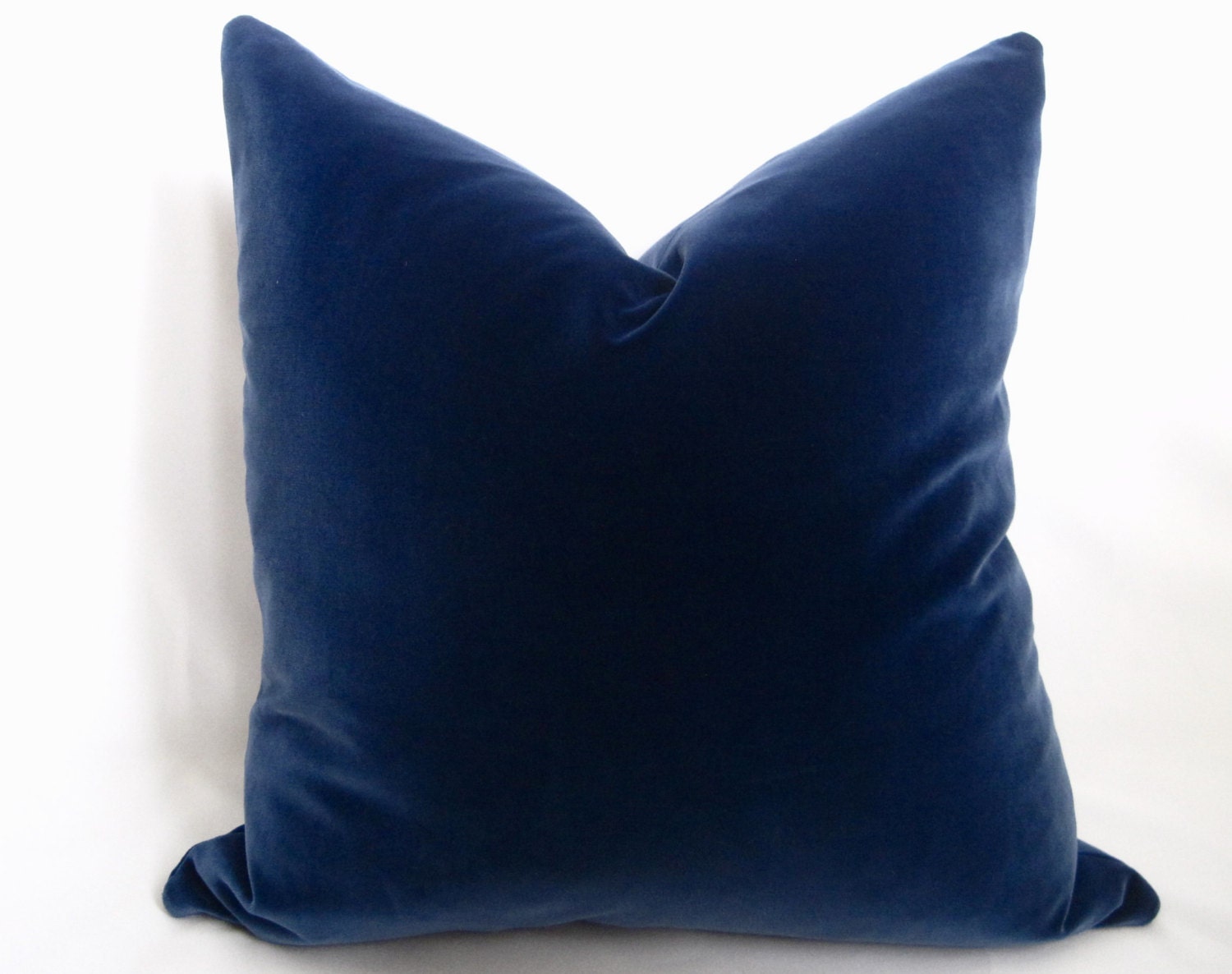 Cotton Velvet Pillow - Midnight Navy - Navy - 18 inch - BOTH SIDES - Navy Pillow - Velvet Pillow - Navy Blue Pillow - Decorative Pillow