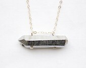 MILLICENT // Silver Quartz Necklace - a raw silver plated quartz on a sterling silver chain - minimal geological jewellery