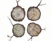 Woods No.1 - Watercolor Art Print, Limited Edition - Original Watercolor Painting by Lorisworld (5 by 7)