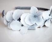 gray hydrangea flower headband: gretta