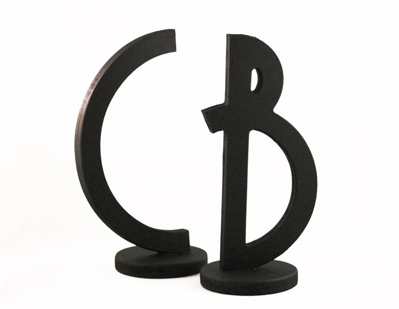 Gatsby Initial Set  - Wedding Decoration Wood Signs Black Letters