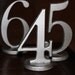 Table Numbers, Wooden Numbers in Metallic Silver, Pewter, or Custom Colors