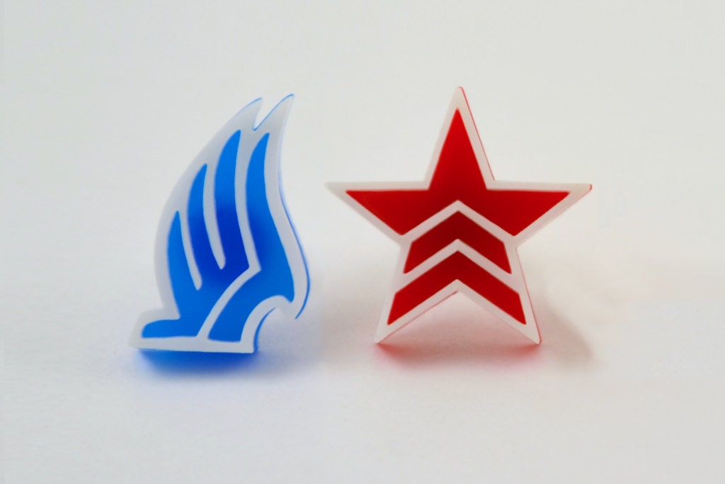 Mass Effect Paragon Renegade Stud Earrings - Laser Cut Acrylic