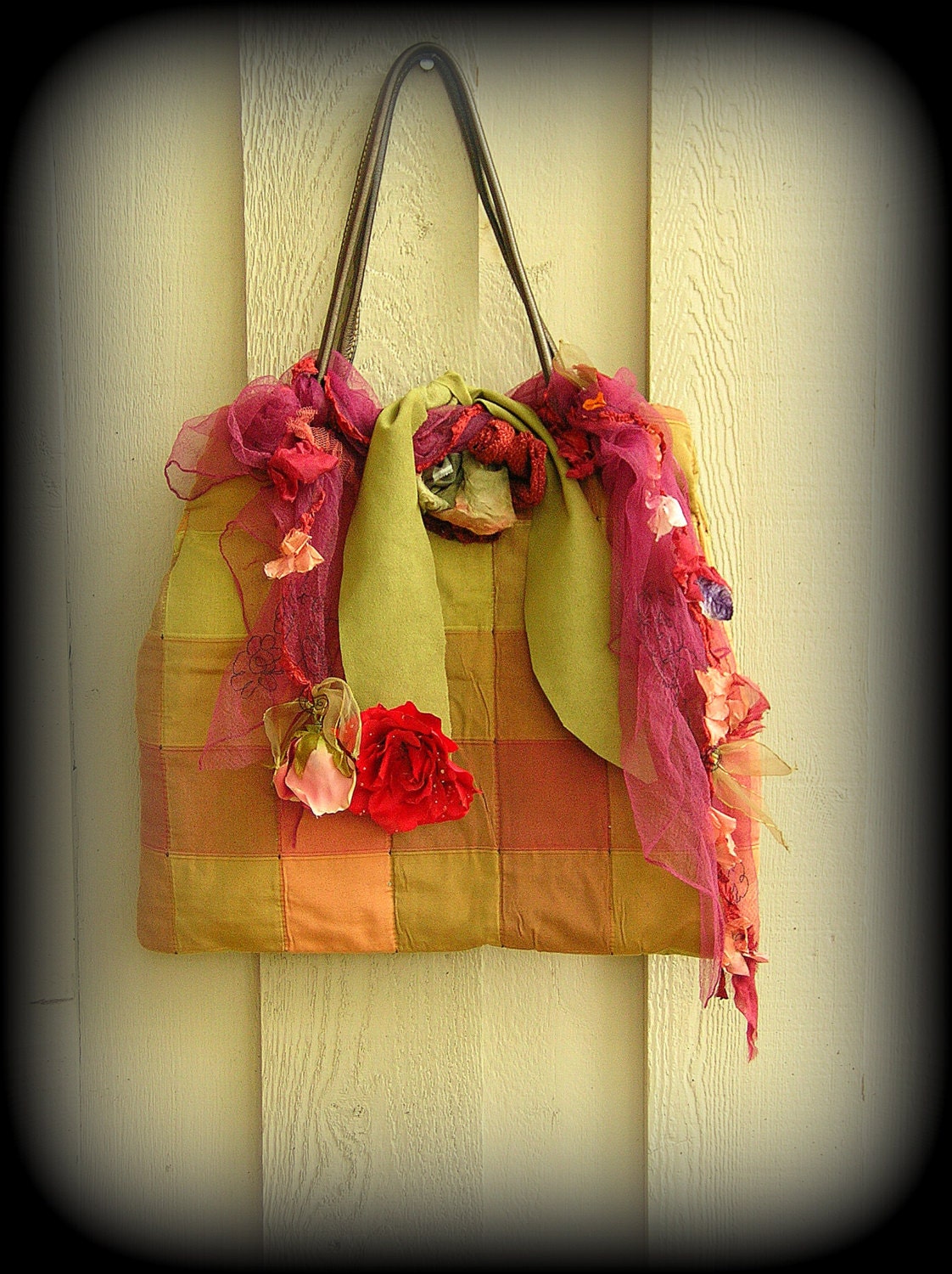 One of a Kind Bohemian Gypsy Romantic Tote Bag Purse Bag Large