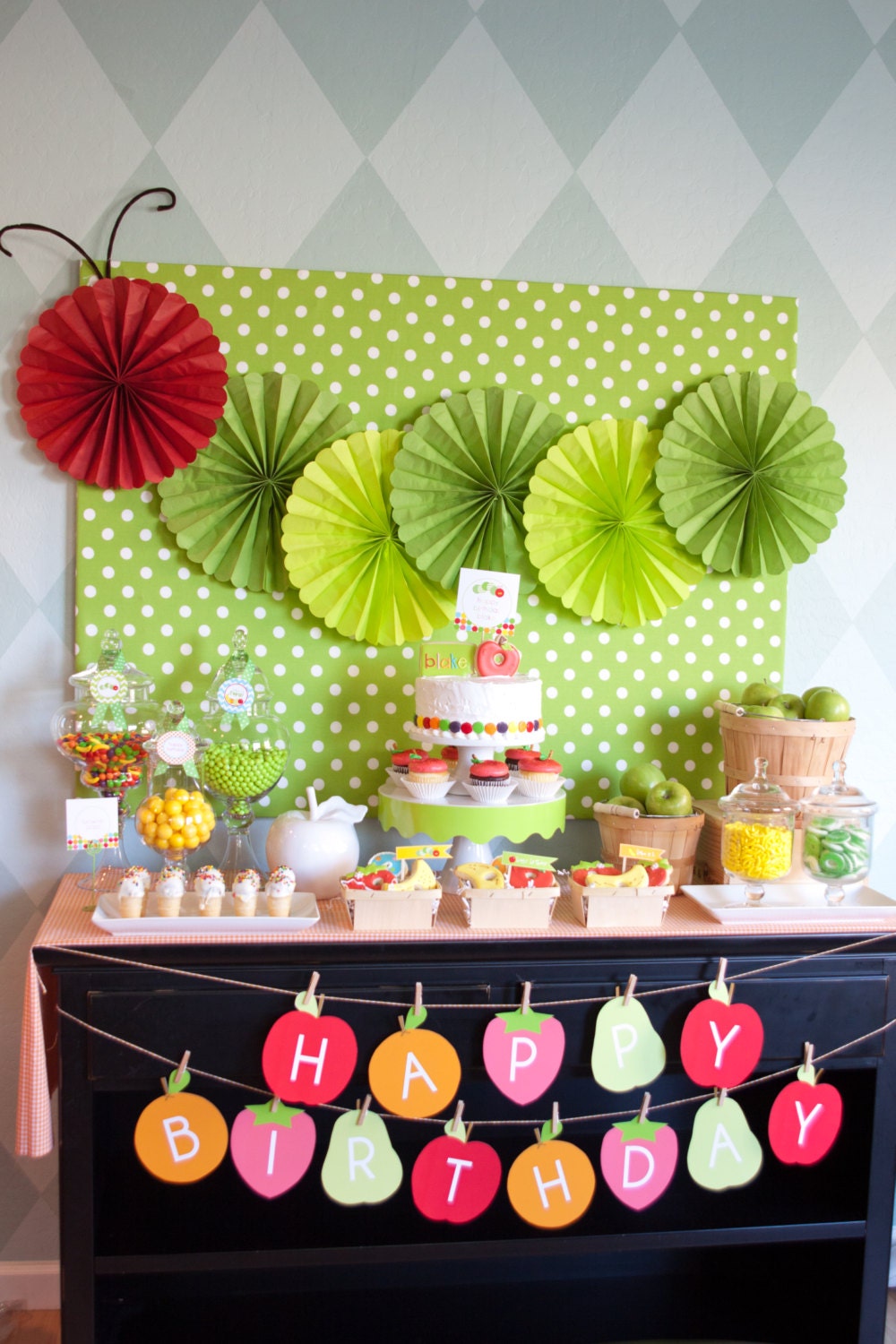 PRINTABLE PARTY - The Very Hungry Caterpillar Inspired Birthday Party or Baby Shower Collection by Petite Party Studio