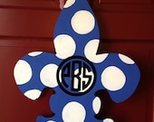 XL hand painted Fleur de lis