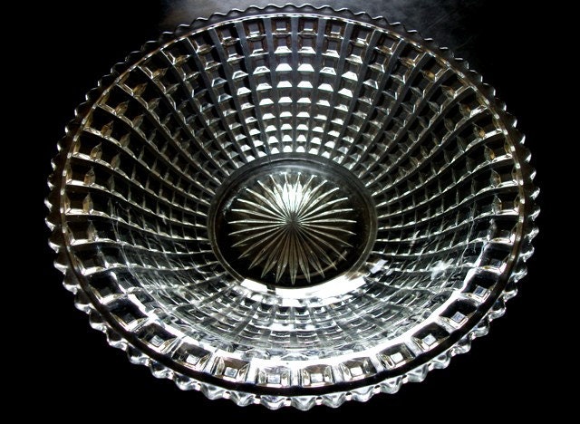 Elegant Brilliant EAPG Glass Crystal Bowl Antique Vintage Collectible Glassware