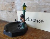 Vintage Cast Iron Man An Pole Bottle Opener and Ashtray Rare Unique