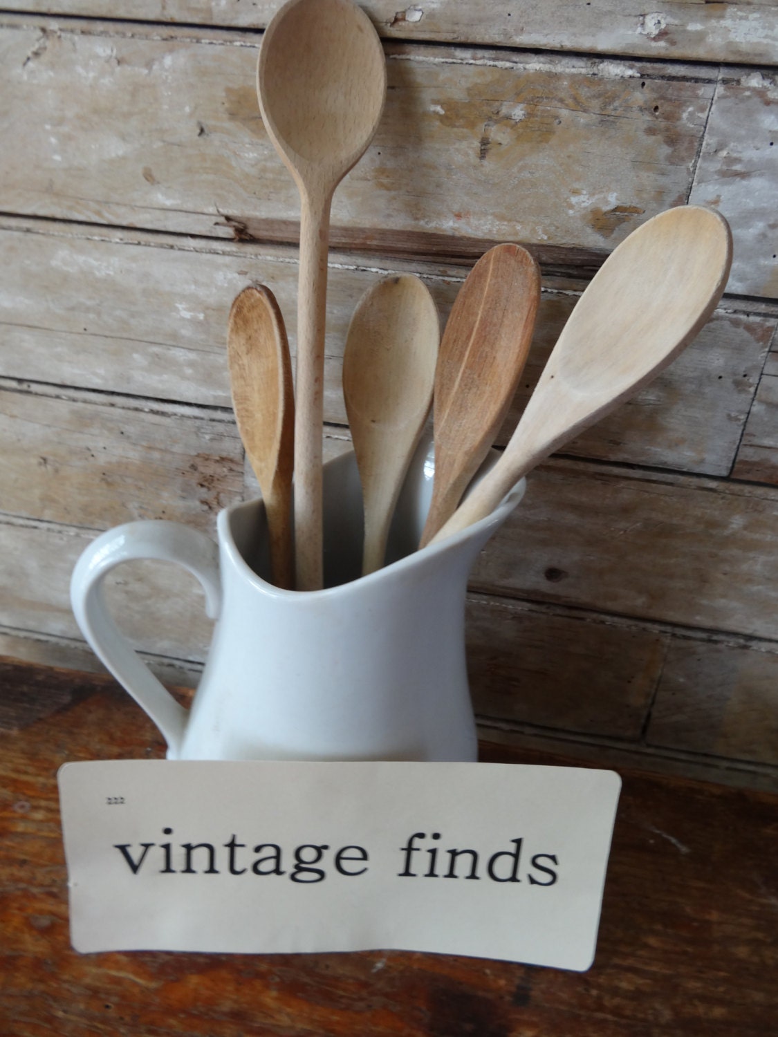 Vintage Wooden Spoons Set (5)