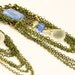 Earrings long dangle chandelier vintage style antique gold blue chains Czech glass boho gipsy teamt free shipping
