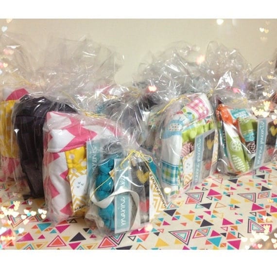 diaper clutch / diaper and wipes case -- washi triangles