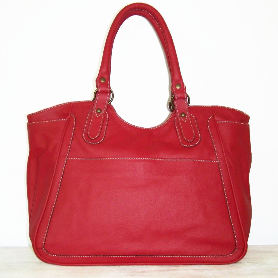 Julia xl. Red Leather Tote Leather Handbag Leather Bag Large Laptop Bag Shopper