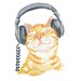 Orange Tabby Cat Watercolor PRINT - Music Art, Cat Illustrations, 8x10 Painting Print