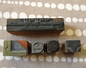 Set of 5 Vintage Industrial Themed Woodblocks Set 9