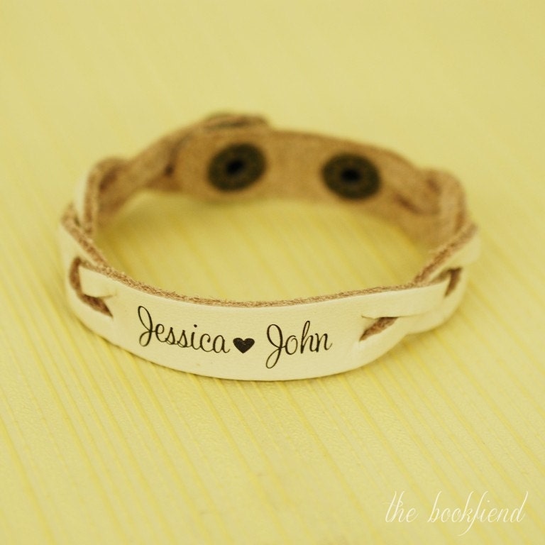 Your favorite quote, words, etc. --- custom engraved 1/2" braided leather bracelet