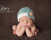 Newborn button tab hat