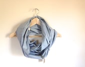 La Gris (blue/gray) Cotton Infinity Scarf - handmade, hand-dyed, eco-friendly spring scarf