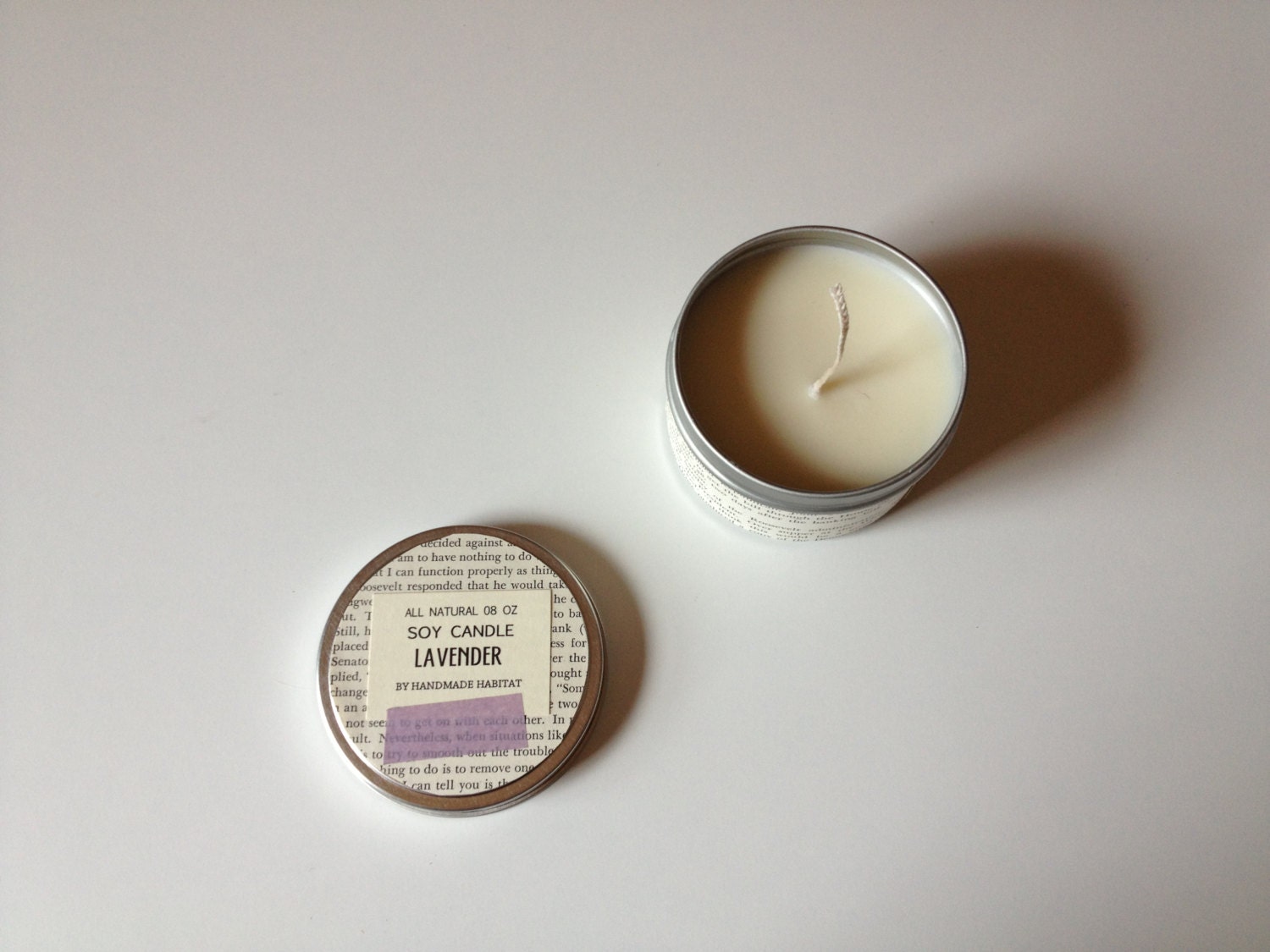LAVENDER 8 oz Soy Candle, Eco-Friendly - Aromatherapy Candle