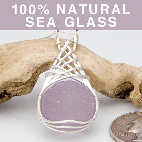 Amethyst English Sea Glass Pendant