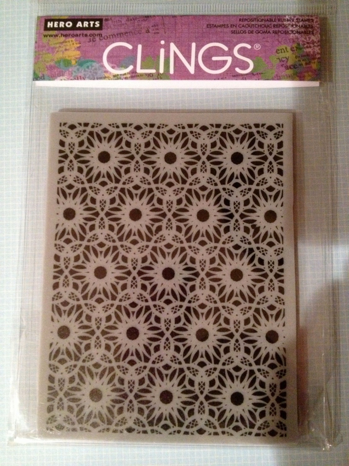 Hero Arts Cling dot flower pattern background stamp