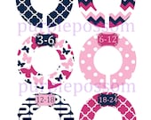Custom Closet Dividers Baby Closet Dividers Navy and Pinks Patterns Baby Shower Gift Closet Organizers Baby Girl Nursery