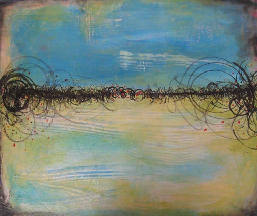 Beyond the Horizon - Original Mix Media Painting