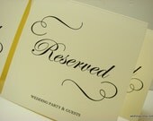Wedding Sign Tent Design with Elegant Swirls and Script Font Prepared with Your Custom Wording and Custom Colors for your Wedding Reception