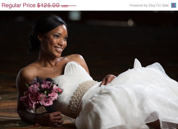 20% OFF Pearl Bridal Sash in Ivory