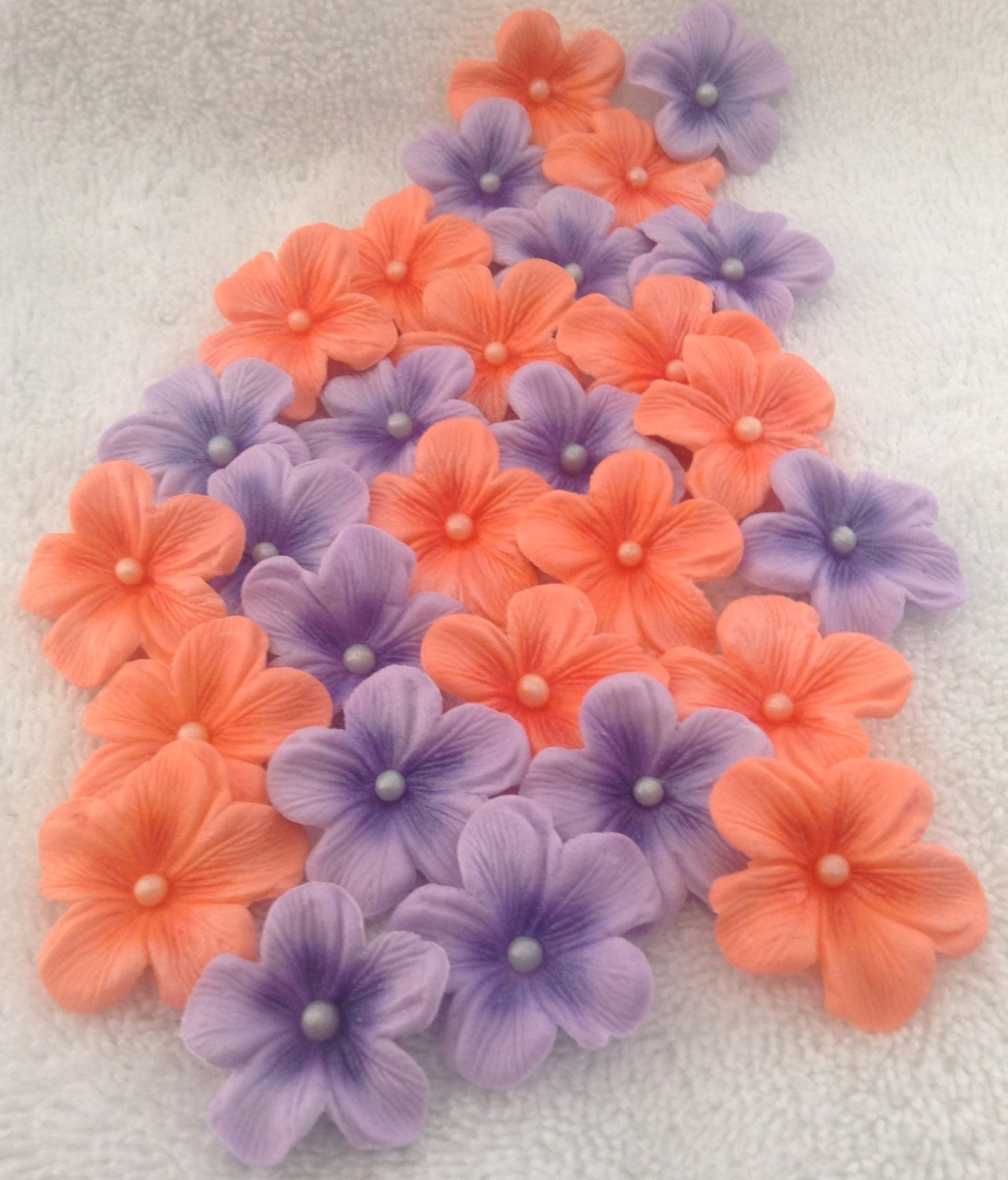 Cake Decoration Flowers Blossoms Peach and Purple