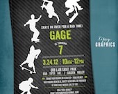 Skate on Over. Super Cool and Edgy Skateboarder Birthday Invite for Big Boys by Tipsy Graphics Il_170x135