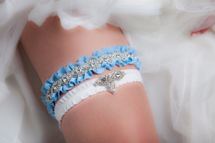 Bridal Garter Set - Wedding Garter with Crystals