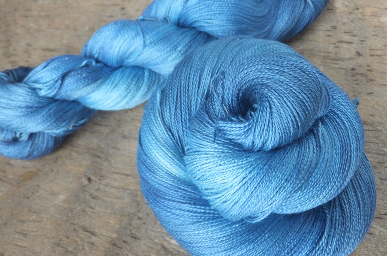 The Perfect Blue - Hand Dyed Silk Lace Yarn