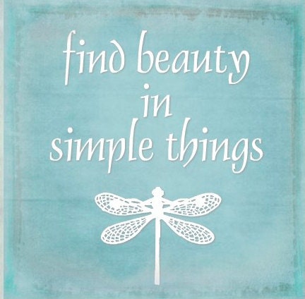 Find Beauty in Simple Things - 6x6 Art Block - Yoga Namaste OM Meditation  - Word Art Print