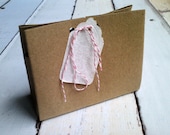 Gift box - Recycled Cardboard with lace gift tag and bakers twine for weddings, party favors, small gifts