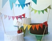 Ombre Cake Buntings -Pink, Blue, Red, Brown, Green Fabric cake toppers for birthdays, wedding or party Il_170x135