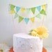 Cake Bunting Pennant Flags Cake Topper  Aqua, Lime Chartreuse Birthday, Wedding Shower