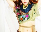 Wildflower Warrior  EMBROIDERED  LEATHER HALTER