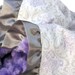 Lavender and Gray Minky Blanket with Satin Ruffle Trim
