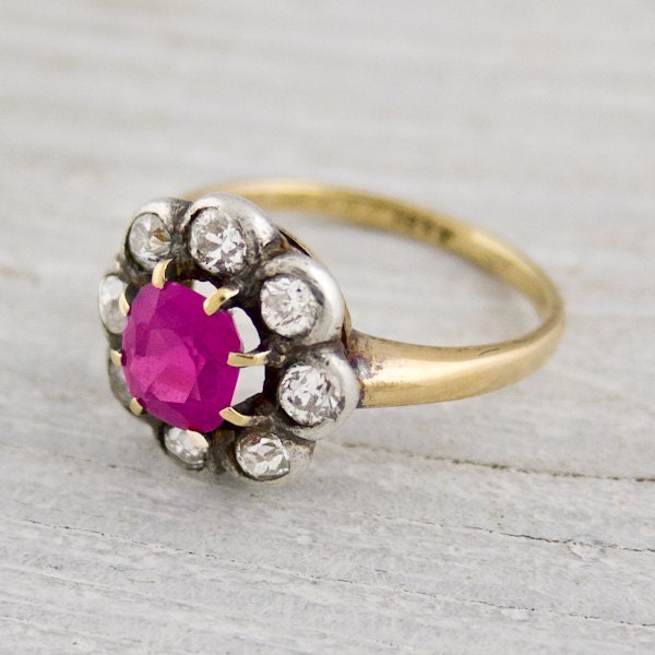 Antique Pink Sapphire Engagement Ring