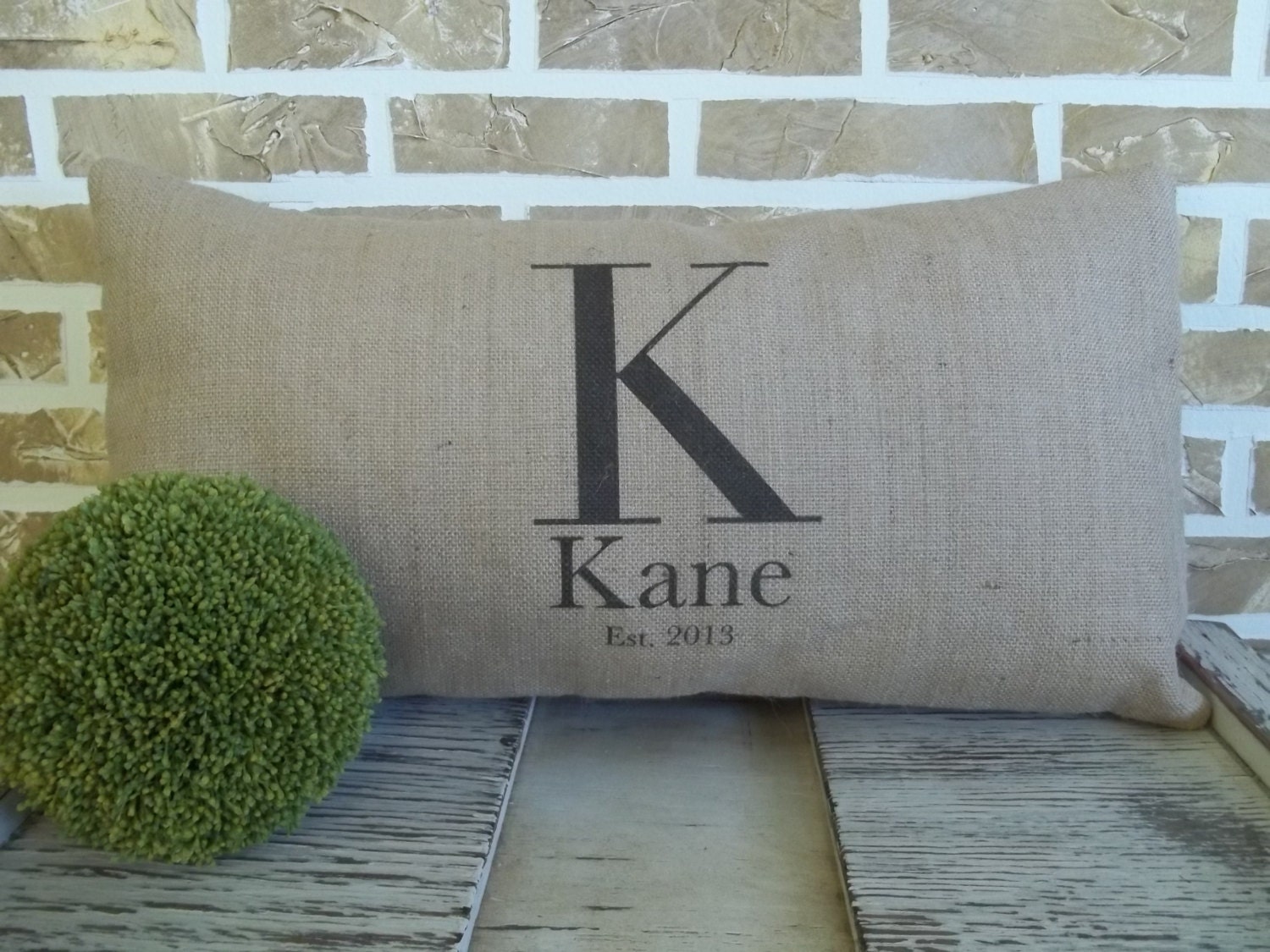 Personalized Monogrammed Pillow with Name & Est. Date