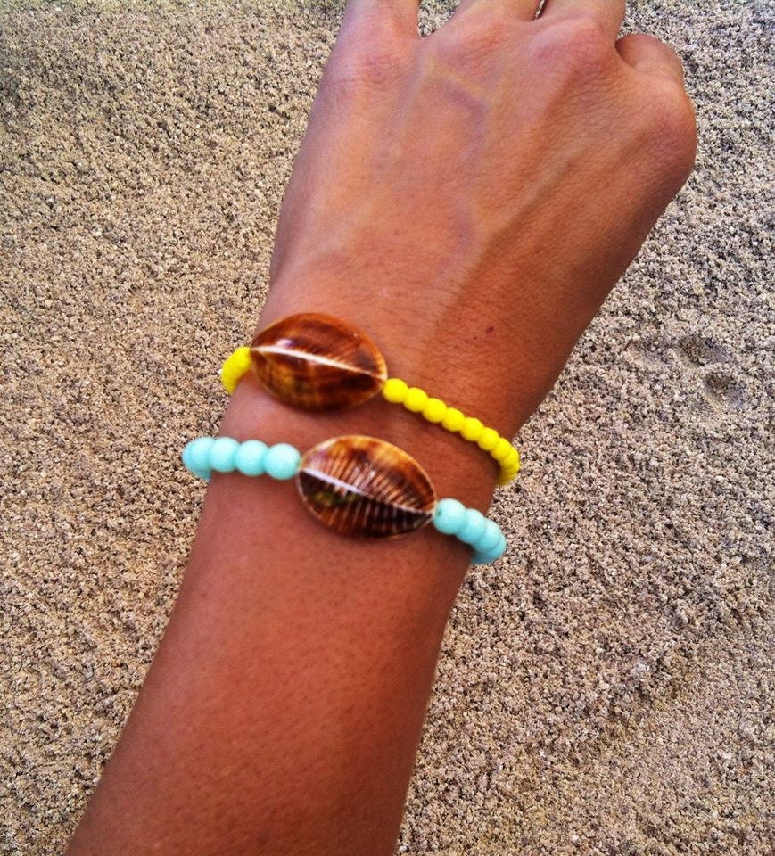 Summer Sale-Glass and Shell Strectch Bracelets