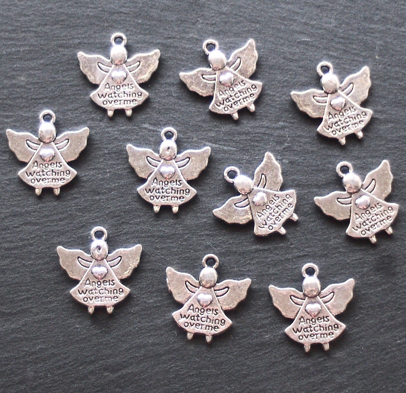 Angels watching over me ANGEL Charms x 10, tibetan silver style