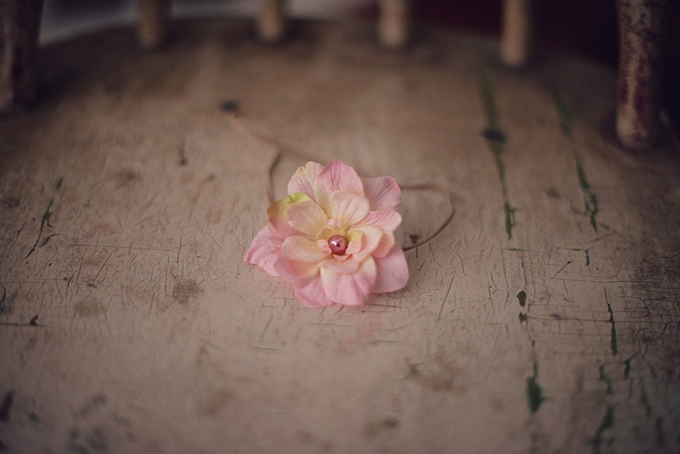 Light Pink delphinium flower Headband