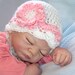 Free Gift,Crochet Baby Hat, Newborn Baby Chevron Hat, Baby Girl Hat, Newborn Baby Hat, White, Pink,Gift, Photo Prop