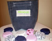 recycled scrappy magnets - set of 9 - pink grey